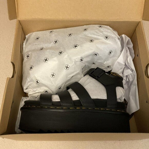 Dr. Martens Black Platform Sandals with Air-Cushioned Sole - Picture 4 of 8